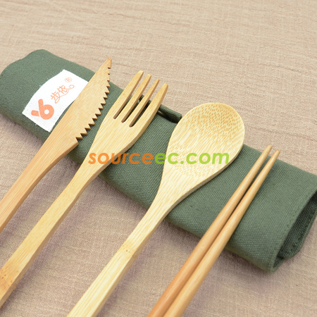 環保袋竹製餐具套裝